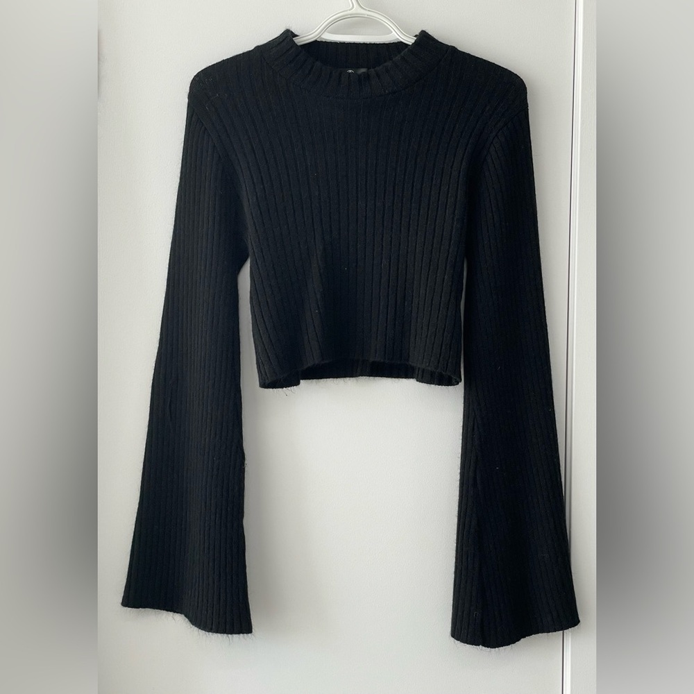 Missguided Black Knit Ribbed Sweater - size 6